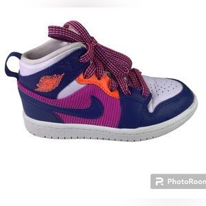 Nike Air Jordan 1 Mid Fire Pink and Barely Grape